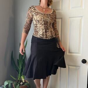 Y2k patchwork animal print top